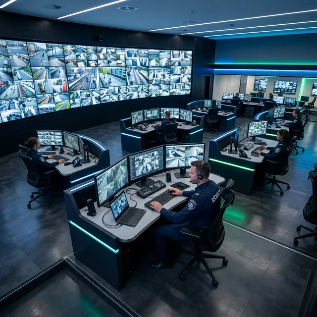 ห้องควบคุมระบบกล้องวงจรปิด ศูนย์เฝ้าระวังความปลอดภัย